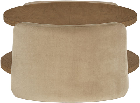 Arden Beige Velvet And Oak Veneer Coffee Table, 1 Piece