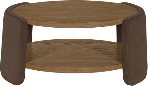 Arden Brown Velvet And Oak Veneer Coffee Table, 1 Piece