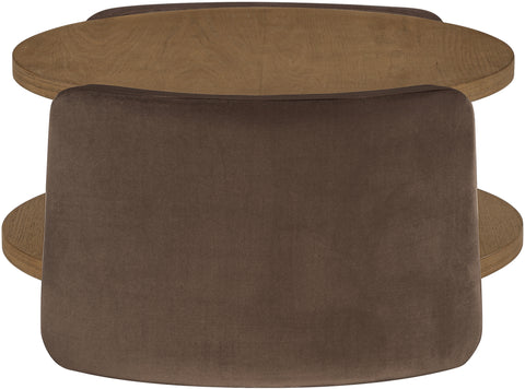 Arden Brown Velvet And Oak Veneer Coffee Table, 1 Piece