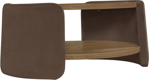 Arden Brown Velvet And Oak Veneer Coffee Table, 1 Piece