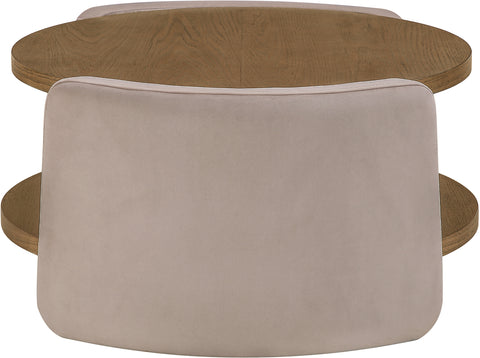 Arden Taupe Velvet And Oak Veneer Coffee Table, 1 Piece