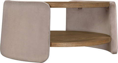 Arden Taupe Velvet And Oak Veneer Coffee Table, 1 Piece