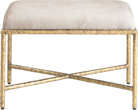 Estelle Beige Chenille Fabric Upholstered Bench, 1 Piece