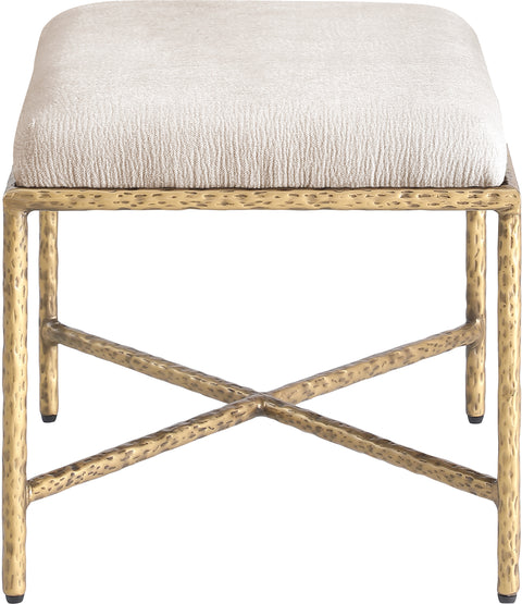 Estelle Beige Chenille Fabric Upholstered Bench, 1 Piece