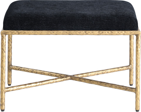 Estelle Black Chenille Fabric Upholstered Bench, 1 Piece
