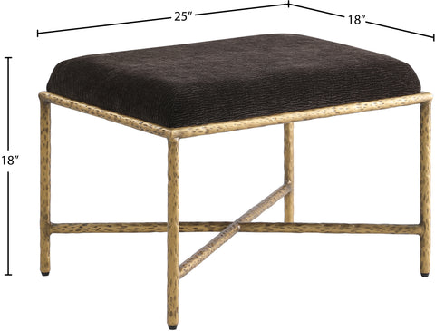 Estelle Brown Chenille Fabric Upholstered Bench, 1 Piece