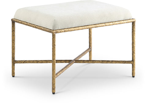 Estelle Cream Chenille Fabric Upholstered Bench, 1 Piece