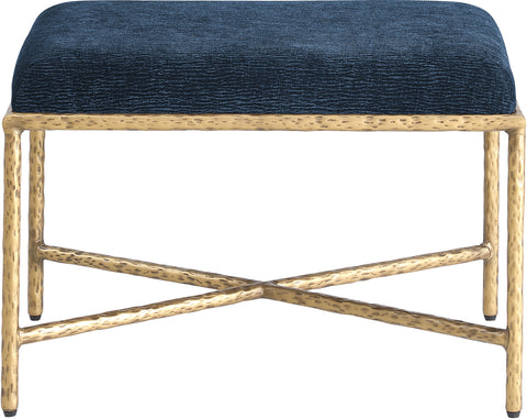 Estelle Navy Chenille Fabric Upholstered Bench, 1 Piece