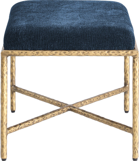 Estelle Navy Chenille Fabric Upholstered Bench, 1 Piece