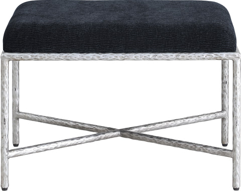 Estelle Black Chenille Fabric Upholstered Bench, 1 Piece (Style 2)