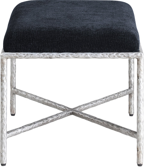 Estelle Black Chenille Fabric Upholstered Bench, 1 Piece (Style 2)