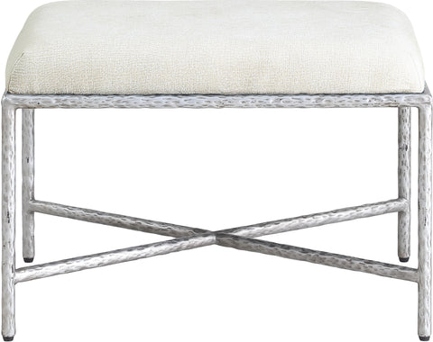 Estelle Cream Chenille Fabric Upholstered Bench, 1 Piece (Style 2)
