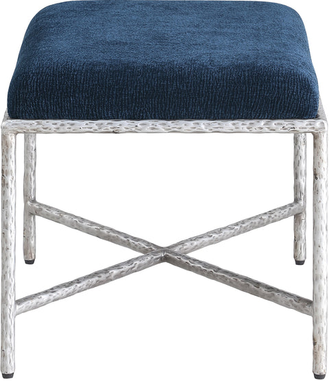 Estelle Navy Chenille Fabric Upholstered Bench, 1 Piece (Style 2)