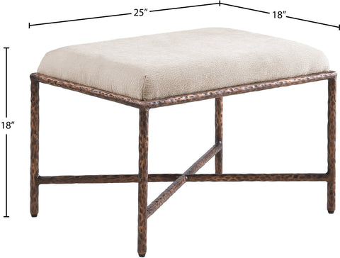 Estelle Beige Chenille Fabric Upholstered Bench, 1 Piece (Style 2)