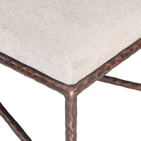 Estelle Beige Chenille Fabric Upholstered Bench, 1 Piece (Style 2)