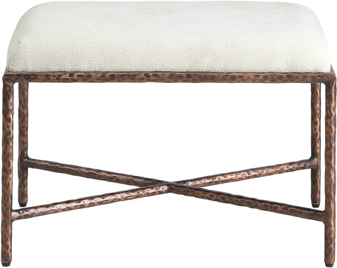 Estelle Cream Chenille Fabric Upholstered Bench, 1 Piece (Style 3)