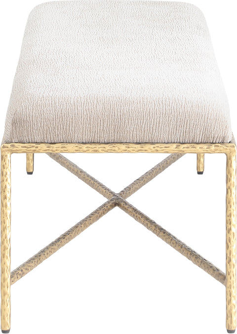 Estelle Beige Chenille Fabric Upholstered Bench, 1 Piece (Style 3)