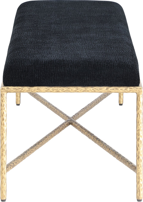 Estelle Black Chenille Fabric Upholstered Bench, 1 Piece (Style 3)