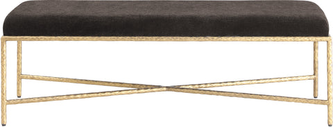 Estelle Brown Chenille Fabric Upholstered Bench, 1 Piece (Style 2)