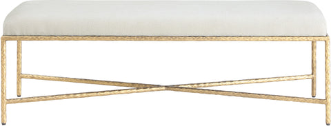 Estelle Cream Chenille Fabric Upholstered Bench, 1 Piece (Style 4)