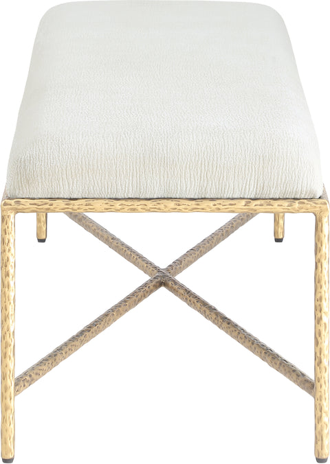 Estelle Cream Chenille Fabric Upholstered Bench, 1 Piece (Style 4)
