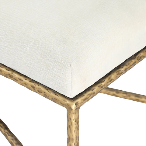 Estelle Cream Chenille Fabric Upholstered Bench, 1 Piece (Style 4)