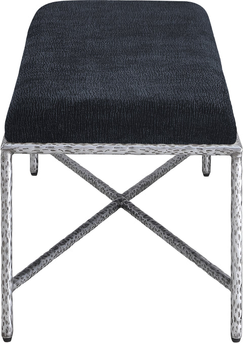 Estelle Black Chenille Fabric Upholstered Bench, 1 Piece (Style 4)