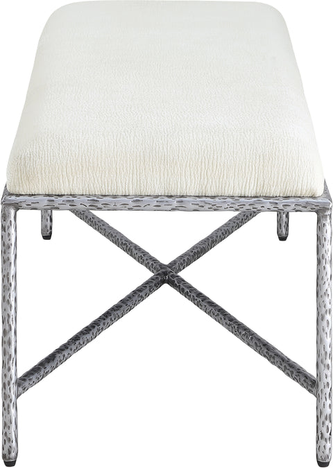 Estelle Cream Chenille Fabric Upholstered Bench, 1 Piece (Style 5)