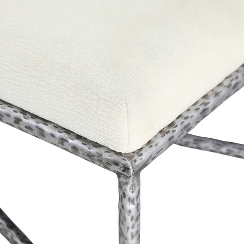 Estelle Cream Chenille Fabric Upholstered Bench, 1 Piece (Style 5)