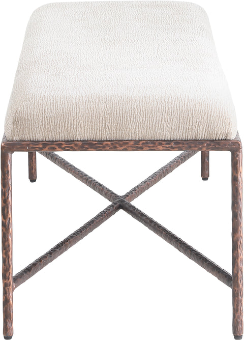 Estelle Beige Chenille Fabric Upholstered Bench, 1 Piece (Style 4)