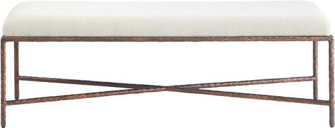 Estelle Cream Chenille Fabric Upholstered Bench, 1 Piece (Style 6)