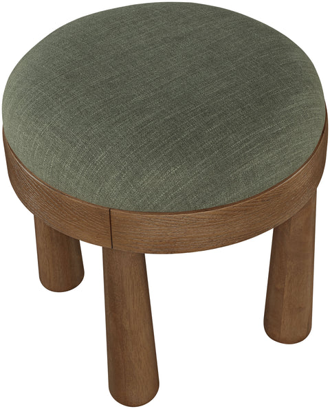 Rhea Olive Linen Textured Fabric Upholstered Ottoman, 1 Piece (Style 3)