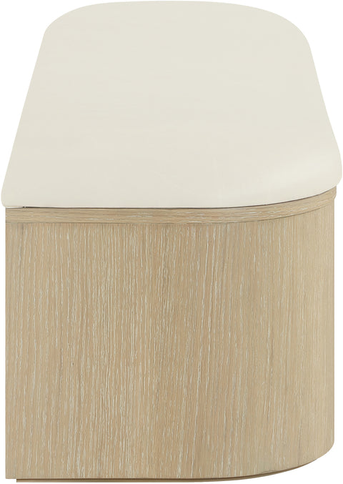 Nova Cream Vegan Leather Upholstered Storage Bench, 1 Piece