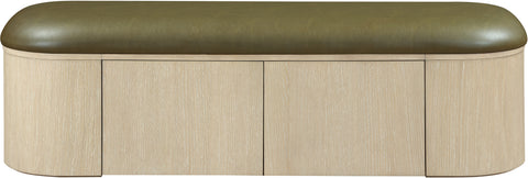Nova Olive Vegan Leather Upholstered Storage Bench, 1 Piece