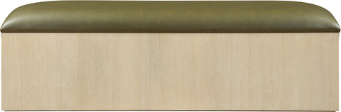 Nova Olive Vegan Leather Upholstered Storage Bench, 1 Piece