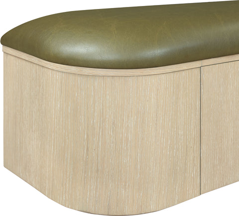 Nova Olive Vegan Leather Upholstered Storage Bench, 1 Piece