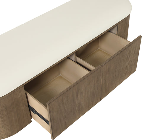 Nova Cream Vegan Leather Upholstered Storage Bench, 1 Piece (Style 2)