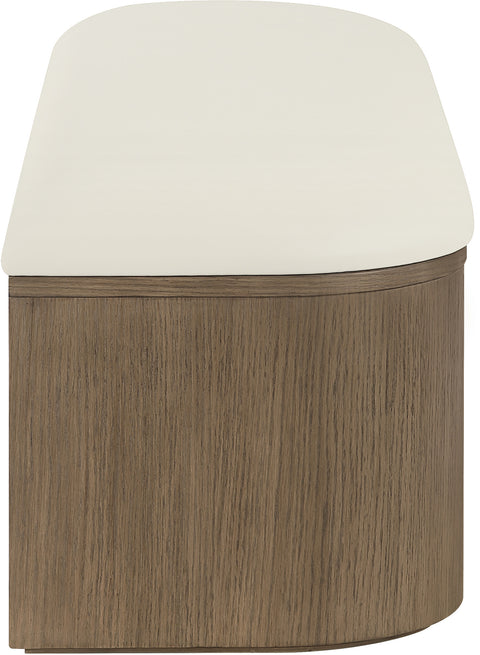 Nova Cream Vegan Leather Upholstered Storage Bench, 1 Piece (Style 2)