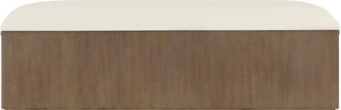 Nova Cream Vegan Leather Upholstered Storage Bench, 1 Piece (Style 2)