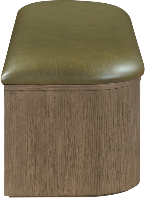 Nova Olive Vegan Leather Upholstered Storage Bench, 1 Piece (Style 2)