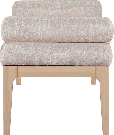Arden Beige Linen Textured Fabric Upholstered Bench, 1 Piece