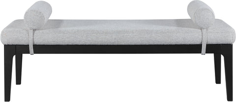 Arden Grey Linen Textured Fabric Upholstered Bench, 1 Piece