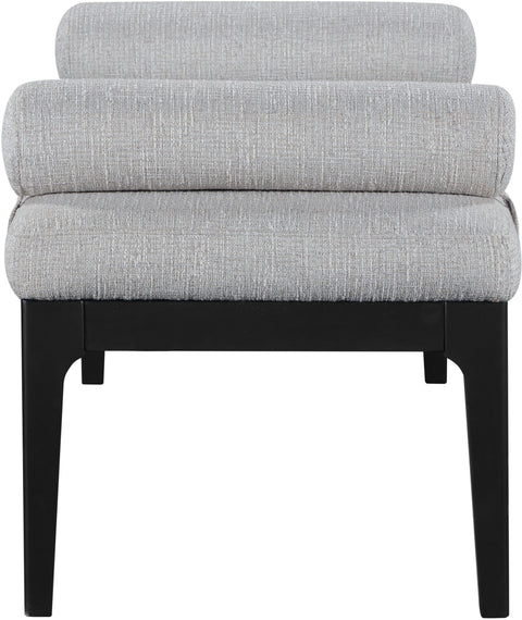 Arden Grey Linen Textured Fabric Upholstered Bench, 1 Piece