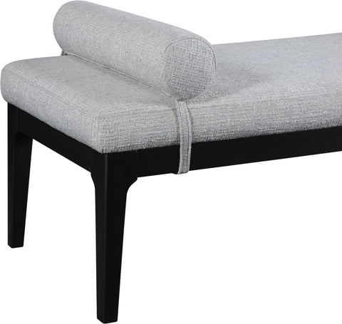 Arden Grey Linen Textured Fabric Upholstered Bench, 1 Piece
