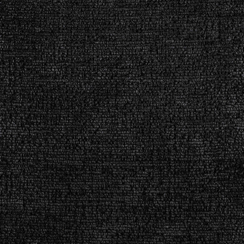 Faye Black Velour Fur Fabric Upholstered Ottoman, 1 Piece