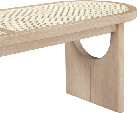 Vale Natural Solid Wood And Faux Cane Bench, 1 Piece