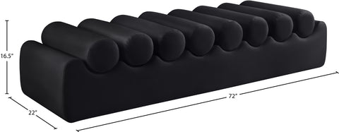 Laurel Black Vegan Leather Upholstered Bench, 1 Piece