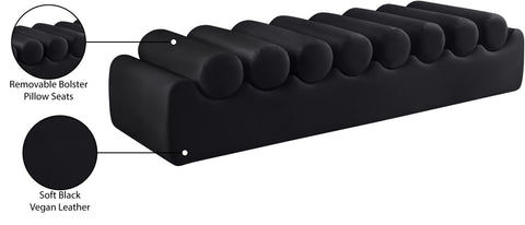 Laurel Black Vegan Leather Upholstered Bench, 1 Piece