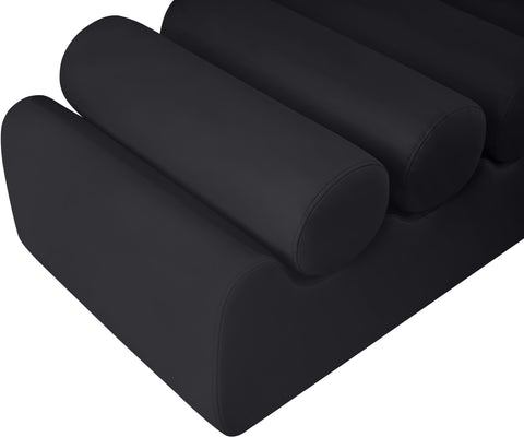 Laurel Black Vegan Leather Upholstered Bench, 1 Piece