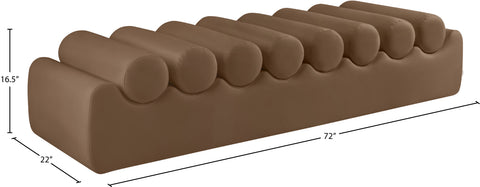 Laurel Brown Vegan Leather Upholstered Bench, 1 Piece